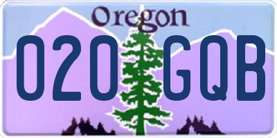 OR license plate 020GQB