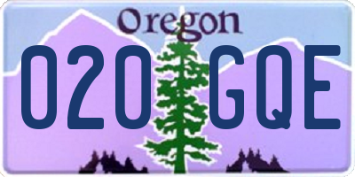 OR license plate 020GQE