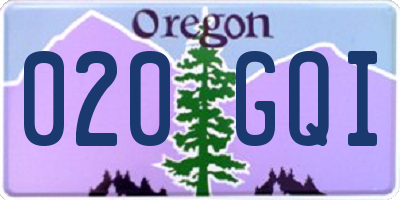OR license plate 020GQI