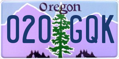OR license plate 020GQK