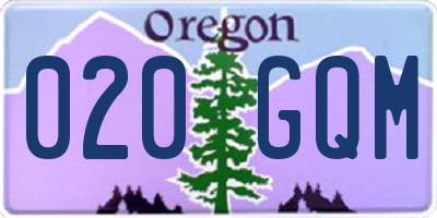 OR license plate 020GQM