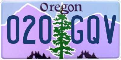 OR license plate 020GQV