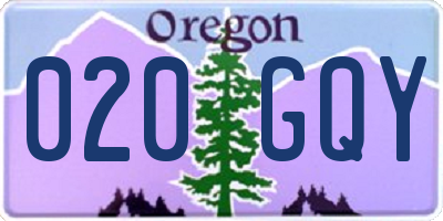 OR license plate 020GQY