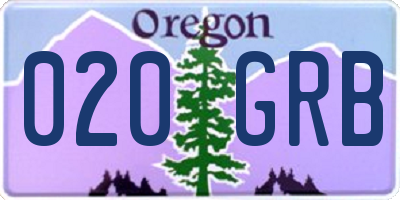 OR license plate 020GRB