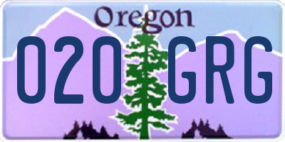 OR license plate 020GRG