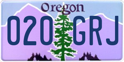 OR license plate 020GRJ