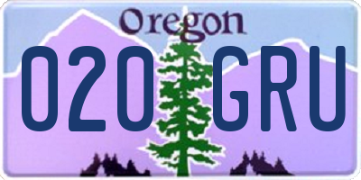 OR license plate 020GRU