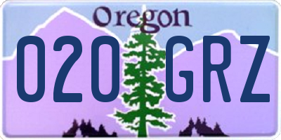 OR license plate 020GRZ