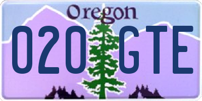 OR license plate 020GTE