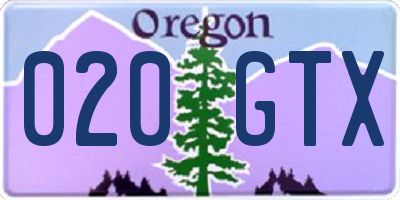 OR license plate 020GTX
