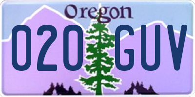 OR license plate 020GUV