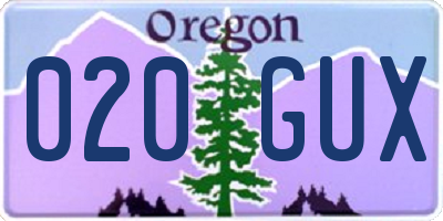 OR license plate 020GUX