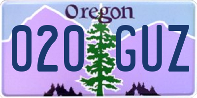 OR license plate 020GUZ