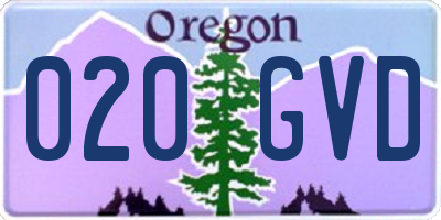 OR license plate 020GVD