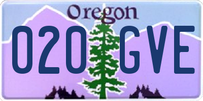 OR license plate 020GVE