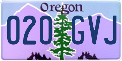 OR license plate 020GVJ