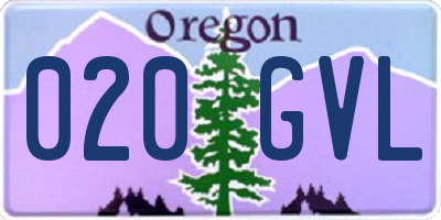 OR license plate 020GVL