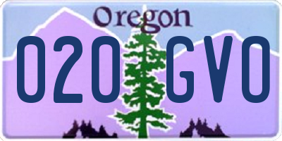 OR license plate 020GVO