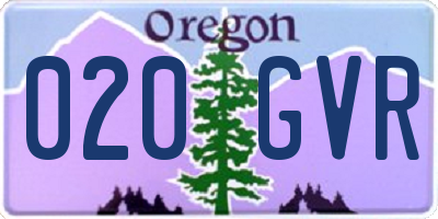 OR license plate 020GVR