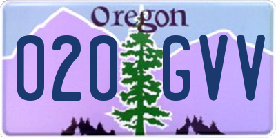 OR license plate 020GVV