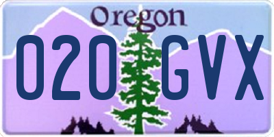 OR license plate 020GVX