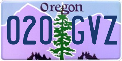 OR license plate 020GVZ