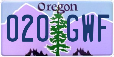 OR license plate 020GWF