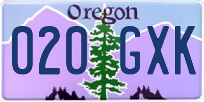 OR license plate 020GXK