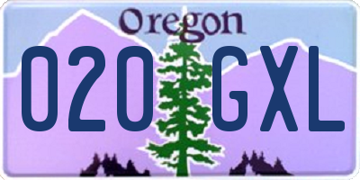 OR license plate 020GXL