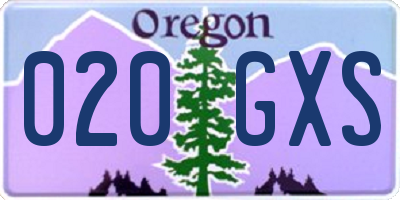 OR license plate 020GXS