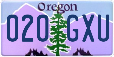OR license plate 020GXU