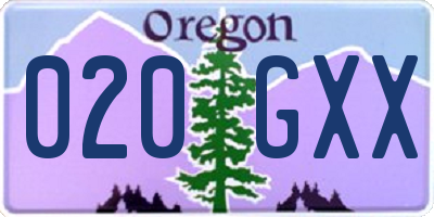 OR license plate 020GXX