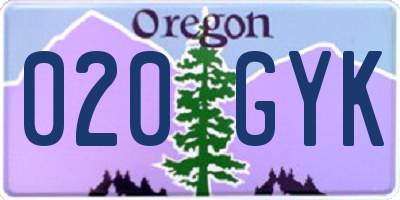 OR license plate 020GYK