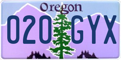 OR license plate 020GYX