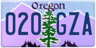 OR license plate 020GZA