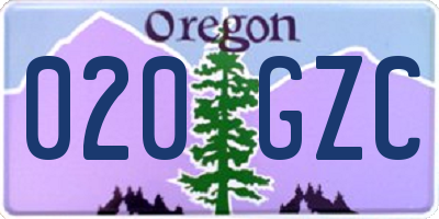 OR license plate 020GZC