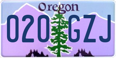 OR license plate 020GZJ