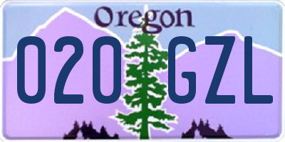 OR license plate 020GZL
