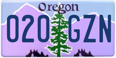 OR license plate 020GZN
