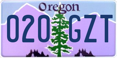OR license plate 020GZT