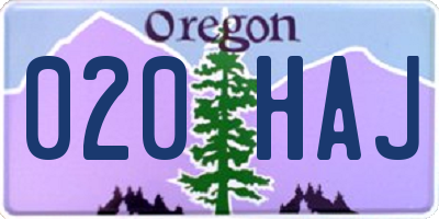 OR license plate 020HAJ