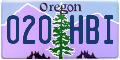 OR license plate 020HBI