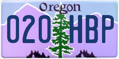 OR license plate 020HBP