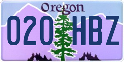 OR license plate 020HBZ