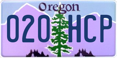 OR license plate 020HCP