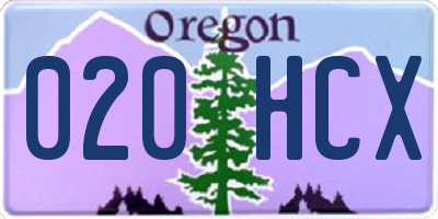 OR license plate 020HCX