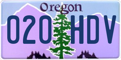 OR license plate 020HDV