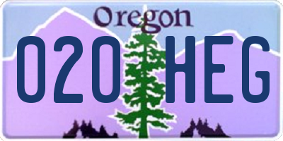OR license plate 020HEG