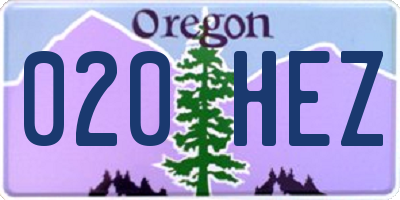 OR license plate 020HEZ