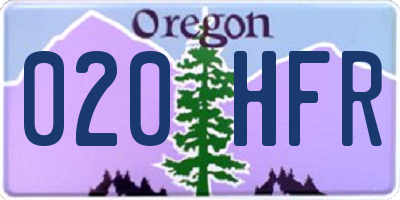 OR license plate 020HFR